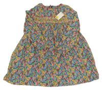 Nové - tmavomodro-barevné kytičkované šaty Mini Boden