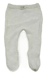 Šedo-bílé pruhované pletené polodupky miniclub