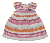 Bílo-pruhované šaty s mašličkou catimini