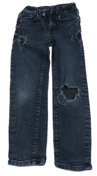 Tmavomodré skinny rifle s prošoupáním beatwear