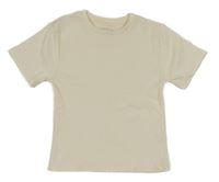 Smetanové žebrované crop tričko C&A