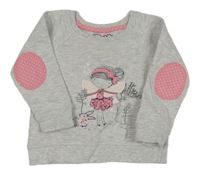 Šedá melírovaná mikina s vílou YD