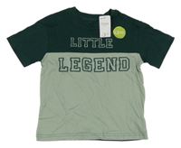 Nové - světlekhaki-tmavosmaragdové tričko s nápisy Nutmeg