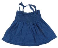 Modrý riflový halenkový crop top ZARA