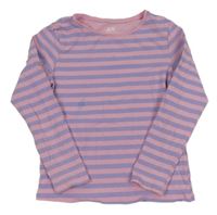 Růžovo-fialové pruhované triko H&M