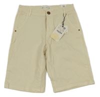 Nové - smetanové chino riflové kraťasy ZARA