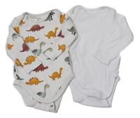 2x - Body - Bílé s dinosaury, bílé C&A