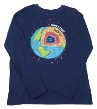 Tmavomodré pyžamové triko s planetou LANDS'END