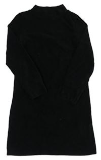Černé žebrované sametové šaty se stojáčkem Page One Young