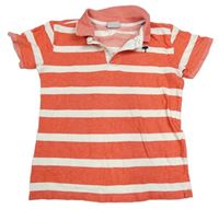 Červeno-bílé pruhované polo tričko