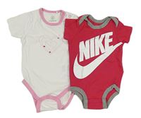2x body - malinové s logem + bílé se srdcem Nike