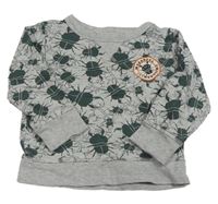 Šedá melírovaná mikina s brouky H&M