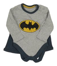 Šedé melírované body s netopýrem a pláštěm - Batman George