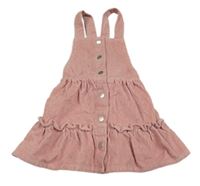 Růžové manšestrové propínací šaty Matalan