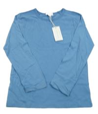 Nové - Modré triko s kapsou Pumpkin patch