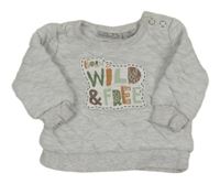 Světlešedá melírovaná prošívaná mikina s nápisem Pocopiano