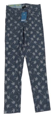 Nové - Tmavomodré květované tregíny riflového vzhledu Pepperts