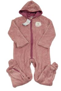 Nové - Starorůžová chlupatá kombinéza s Púem a kapucí Disney