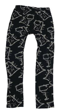 Černé legíny s dinosaury Next