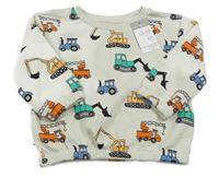 Nové - Světlešedá mikina se stavebními stroji Primark