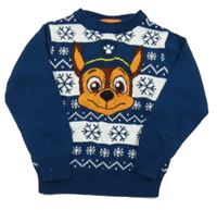 Petrolejovo-bílý vzorovaný svetr s Chasem Nickelodeon