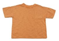 Cihlovo-černé pruhované tričko s kapsou George