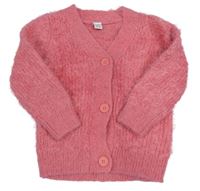 Růžový chlupatý propínací svetr Dopodopo