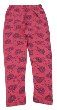 Fuchsiové puntíkaté legíny s králíky