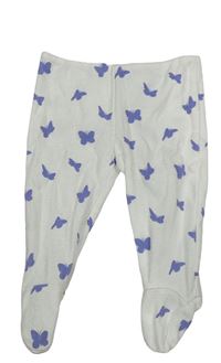 Bílé polodupky s motýly