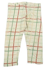 Béžovo-zeleno-červené kostkované legíny Lupilu