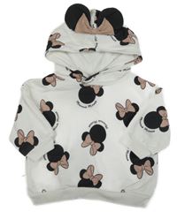 Smetanová mikina s Minnie a kapucí H&M