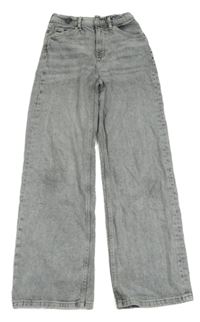 Šedé široké high waist rifle H&M