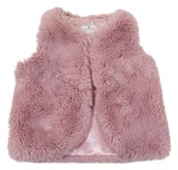 Starorůžová kožešinová zateplená vesta Matalan