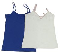 2x košilka - modrá + bílá 