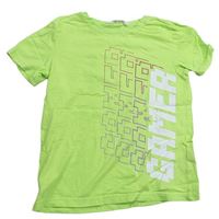 Zelené tričko s nápisy H&M
