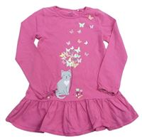 Růžové šaty s kočkou Topolino