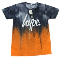 Tmavošedo-oranžové tričko s logem Hype 