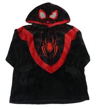 Černo-červená plyšová oversize mikina s kapucí - Spiderman zn. Primark