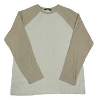 Bílo-béžové žebrované triko George