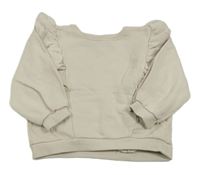 Smetanová mikina s volánky Zara