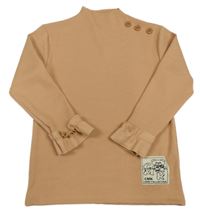 Meruňkové žebrované triko s knoflíky 