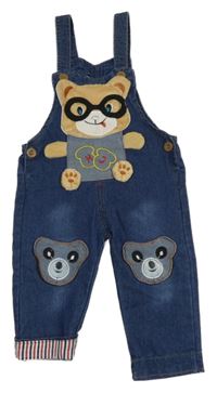 Tmavomodré laclové rifle s medvědem 