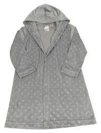Šedý plyšový župan s hvězdičkami a kapucí H&M