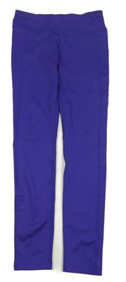 Fialové sportovní legíny s kapsičkou 