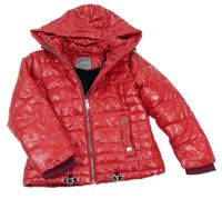 Červená šusťáková zimní bunda s kapucí Next