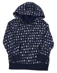 Tmavomodrá vzorovaná mikina s hvězdičkami a kapucí George