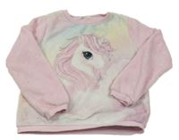 Světlerůžové plyšové pyžamové triko s jednorožcem H&M