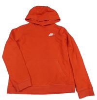 Červená mikina s logem a kapucí Nike