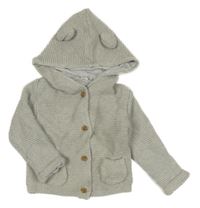 Šedý podšitý propínací svetr s kapucí M&S