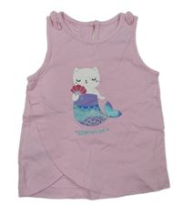 Světlerůžový top s kočkou C&A